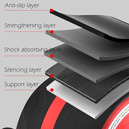 AB Wheel Roller with Resistance Spring, Automatic Rebound Core Trainer - color: Black