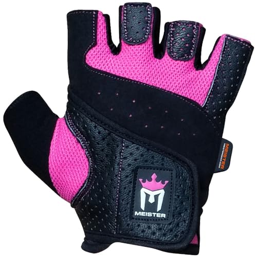 Meister Women's Fit Grip Weight Lifting Gloves w/Washable Amara Leather