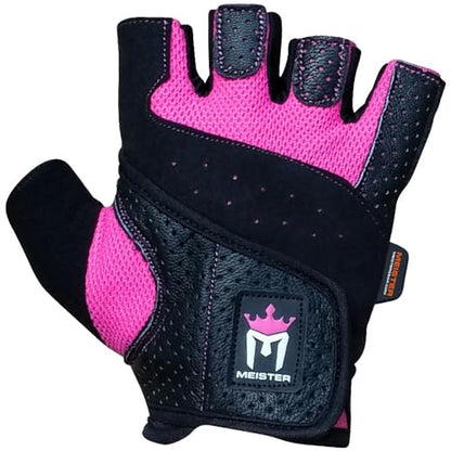 Meister Women's Fit Grip Weight Lifting Gloves w/Washable Amara Leather