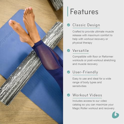 Balanced Body Magic Roller - Muscle Release Tool for Post-Pilates Workout or Physical Therapy, Stretching Tool, Swirlie Gray - color: Swirlie Gray