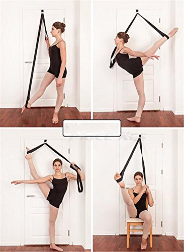 Adjustable Leg Stretcher Lengthen Ballet Stretch Band - Easy Install on Door Flexibility Stretching Leg Strap Great Cheer Dance Gymnastics Trainer Stretching Equipment Taekwondo Training - color: purple-2