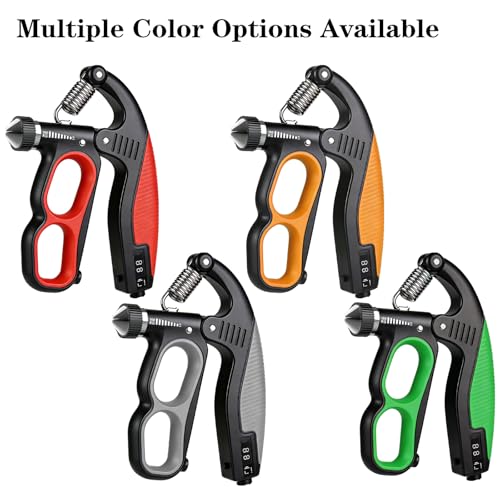 Hand Gripper Strengthener, 22-330LB Adjustable Resistance Grip Strength Trainer with Counter, Forearm Exerciser for Injury Recovery and Muscle Building - color: Green