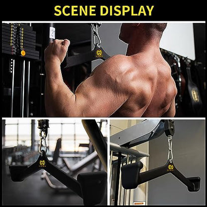 LAT Pulldown Attachment,Back Tricep Bar Strength Training,Handle Grips LAT Pull Down Bar Press Down Exercises,Cable Machine Accessories, Cable Back Attachments for Home Gym - style: Style 004