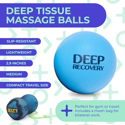 Yoga Deep Tissue Massage Ball Set, Regular Density– 2.9-Inch Myofascial Release Balls for Feet, Back, Neck, Legs & Arms – Trigger Point & Mobility Therapy (2-Pack) - style: Regular