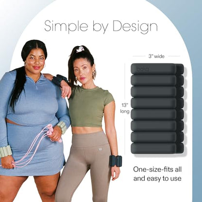 Bala Bangles Wrist & Ankle Weights for Women & Men, Home Gym Equipment - color: Charcoal, size: 2 LB