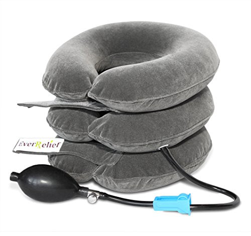 Cervical Traction Device – Inflatable & Adjustable Neck Stretcher Pillow for Instant Neck Traction Pain Relief – Neck Decompression Devices for Home Use