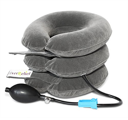 Cervical Traction Device – Inflatable & Adjustable Neck Stretcher Pillow for Instant Neck Traction Pain Relief – Neck Decompression Devices for Home Use