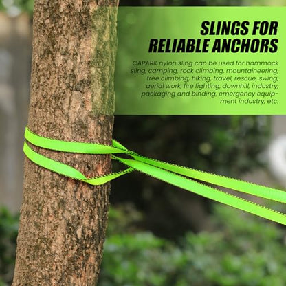 18MM Nylon Climbing Slings Runners 23 kN Strong Webbing Straps for Rock Climbing, Rappelling, Swing, Yoga Hammock etc - color: 2PCS Green, size: 24inch/60cm