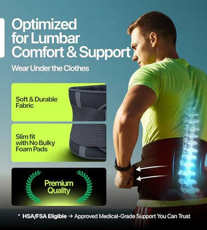 Plus Size Lower Back Brace 5XL - The Most Effective Back Pain Relief for Men & Women, Adjustable Lumbar Support Belt for Injury Prevention, Sciatica, Scoliosis, Herniated Disc