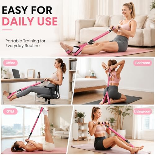 Upgraded Pedal Resistance Band with Handle,3 Tube Adjustable Resistance Bands(35/70/105 lbs),Foot Pedal Resistance Band for Abdomen,Core,Arm,Legs,Body,Resistance Bands for Women & Men