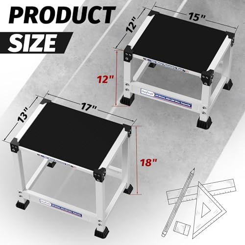 GanFindX Steel Plyometric Jump Box,12/18 Inch Heavy Duty Plyo Platform, Non-Slip Workout Step Box for Home Gym, Agility, Strength & Conditioning Training - size: 18"
