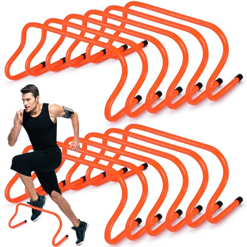Wettarn 12 Pcs 9" Speed Training Agility Hurdles for Athletes Reliable Training Hurdle Plyometric All Purpose Practice Equipment for Soccer Basketball Football - color: Orange