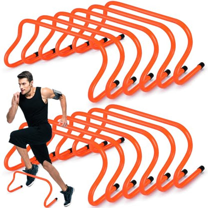 Wettarn 12 Pcs 9" Speed Training Agility Hurdles for Athletes Reliable Training Hurdle Plyometric All Purpose Practice Equipment for Soccer Basketball Football - color: Orange