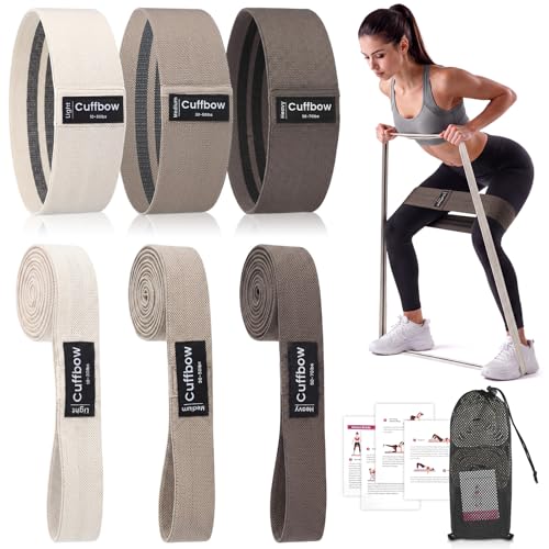 6 Pcs Fabric Resistance Bands for Working Out Non Slip Exercise Bands for Men and Women Booty Workout Stretch Exercise Band for Legs Exercises Resistance Band for Fitness, Yoga