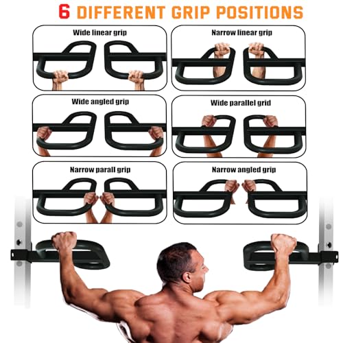 Dip Bar Attachment for 2"x2" Squat Rack, Heavy Duty Power Rack Attachment with 5/8" or 1" Hole (For 2" x 2" Power Rack with Multi Grips)
