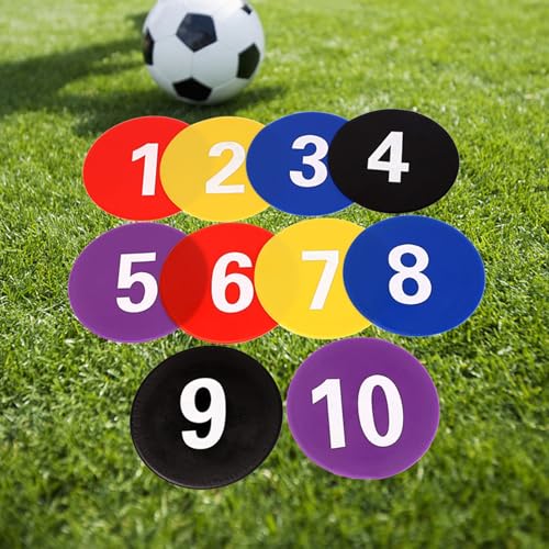 10 Pcs Flat Cones Spots Markers, Floor Dots Spots Markers, 9 Inch Nonslip Plastics Agility Markers Flat Field Cones Floor Dot