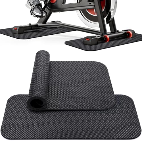 TOBWOLF Non-Slip Mat Compatible with Peloton Bike, Concept 2 Rowing Machine - color: 5MM Double-sided Non-slip Peloton Bike Mat