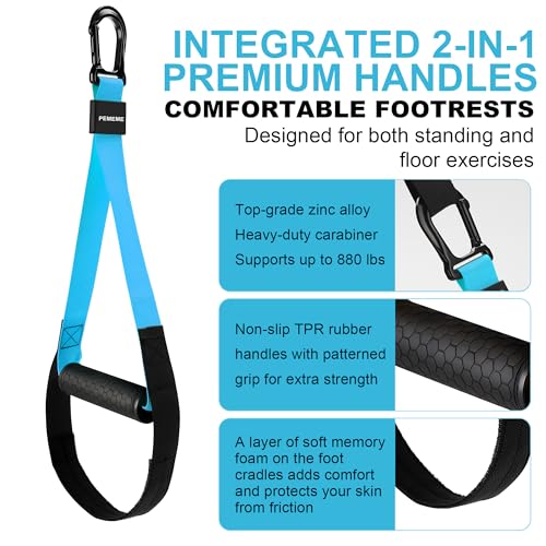 Home Resistance Training Kit with Adjustable Suspension Straps for Workouts - color: Blue