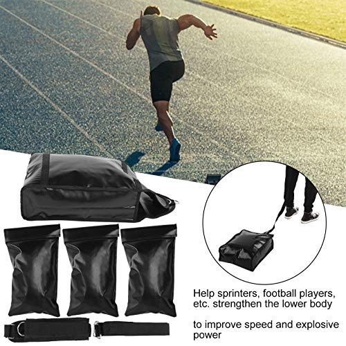 Adjustable Sports Sandbag Weight Loading with Waist Belt, Fitness Training Sandbag for Running Exercise, Multidirectional Resistance Workout Equipment with Handles and Hook Loop FA