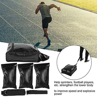 Adjustable Sports Sandbag Weight Loading with Waist Belt, Fitness Training Sandbag for Running Exercise, Multidirectional Resistance Workout Equipment with Handles and Hook Loop FA