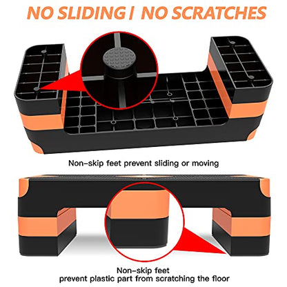 GYMMAGE Aerobic Exercise Step, Adjustable Height, - color: Orange
