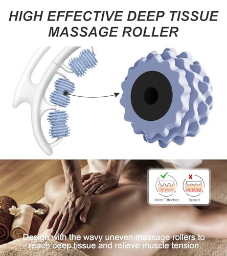 COSTWELL Cellulite Massager, Cellulite Remover Muscle Roller,360° Deep Tissue Massager for Leg, Neck,Calves, Arm,Thighs, Back,Manual Massager Foam Roller Fascia Massage Tool for Muscle Relieve. (Blue) - color: Blue