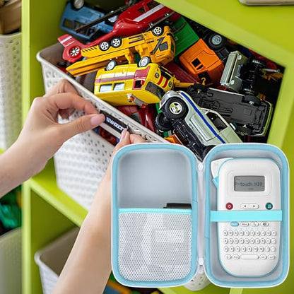 Case Compatible with Brother P-Touch PT-N10 Personal Handheld Label Maker (Case Only) - color: White+Blue Zipper, size: for P-Touch PT-N10