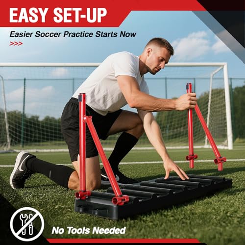 ZEALFEEL Soccer Rebounder Board, 6-in-1 Dual Surface, 3 Adjustable Angles