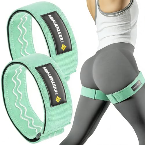 MANUEKLEAR Non-Slip Blood Flow Restriction Bands for Thighs, BFR Booty Bands for Women Glutes Leg, Adjustable Occlusion Thigh Bands for Workout Leg & Hip - color: Green