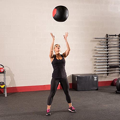 Body-Solid Tools (BSTSMB18) Soft Shell Medicine Ball – Non Bouncing Wall Balls for Strength Training, Weight Loss Workout, Core Exercise and Home Gym Fitness, Black, 18lb Weight