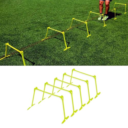Adjustable Height Mini Hurdles - Set of 5 Small Agility Hurdles with Handle for Track Field, Soft Portable Obstacles for Soccer Training