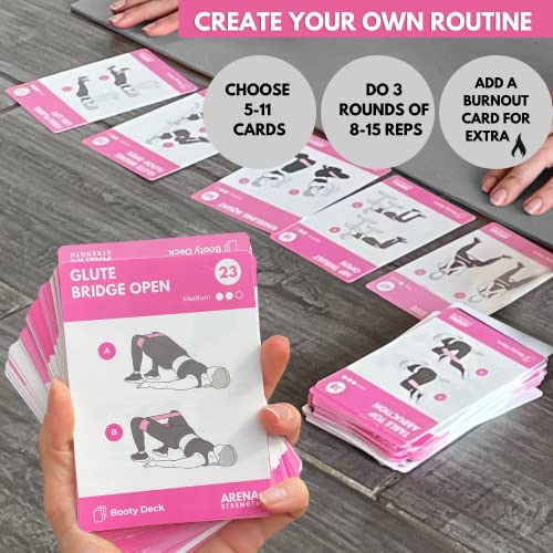 Workout Cards - Instructional Fitness Deck for Booty Band Workouts, Beginner Fitness Guide for Resistance Band Training Exercises at Home. Includes Workout Routines. - style: Booty/Legs