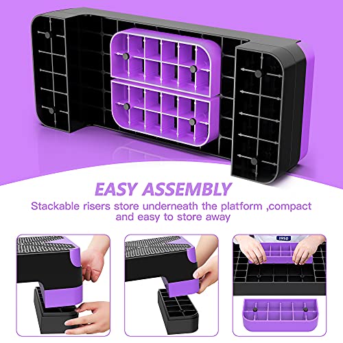 GYMMAGE Aerobic Exercise Step, Adjustable Height, - color: Purple
