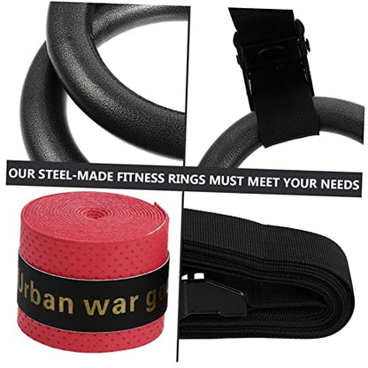 2pcs Adjustable Webbing Fitness Rings Equipment Gymnastics Beam Pull-up Fitness Ring Home Exercise Equipment