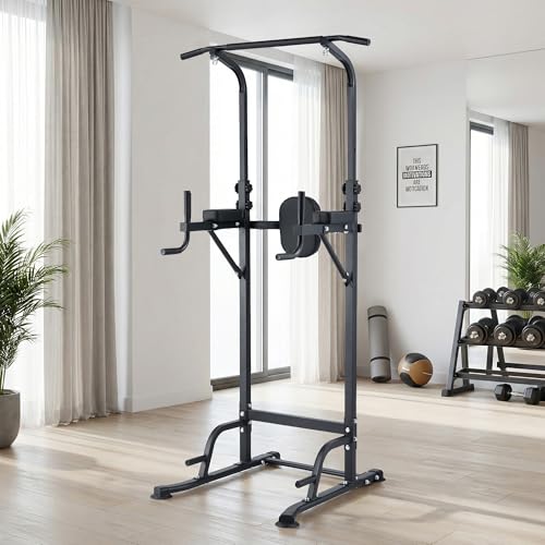 Adjustable Power Tower Pull Up Dip Station Multifunction Strength Training