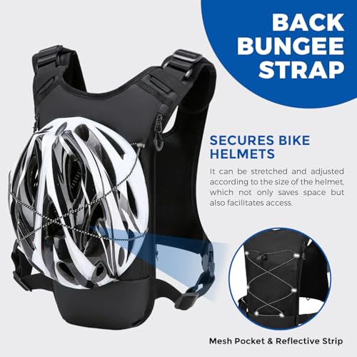 USA Patent Running Hydration Vest Backpack, Lightweight Chest Pack with 2.0L Water Bladder Bag Daypack for Hiking Running Cycling Race Marathon for Women Men - color: Black