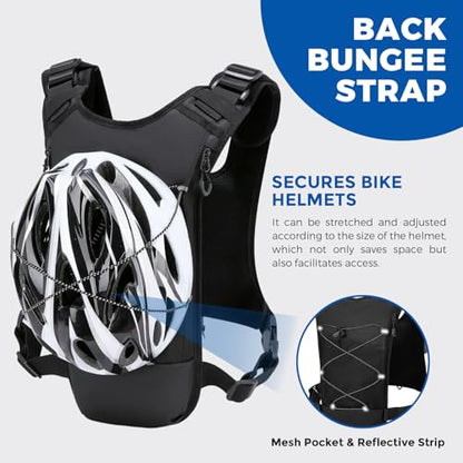 USA Patent Running Hydration Vest Backpack, Lightweight Chest Pack with 2.0L Water Bladder Bag Daypack for Hiking Running Cycling Race Marathon for Women Men - color: Black