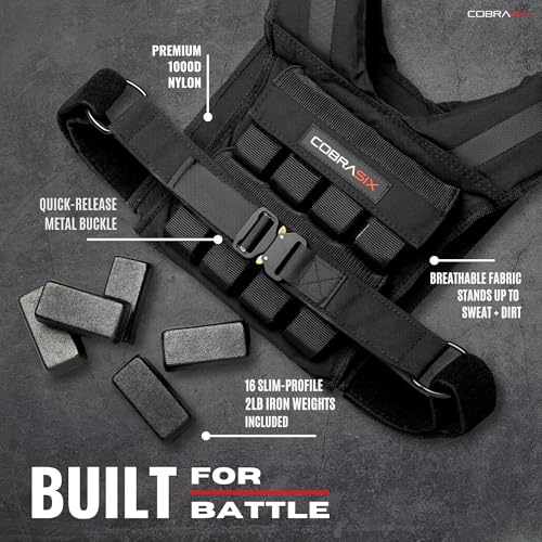 Weighted Vest for Men | Adjustable Weight Vest with Removable Iron Weights | Heavy Duty Workout Vests for Walking, Running, CrossFit, Strength Training, Rucking & Calisthenics | 35lbs & 44lbs