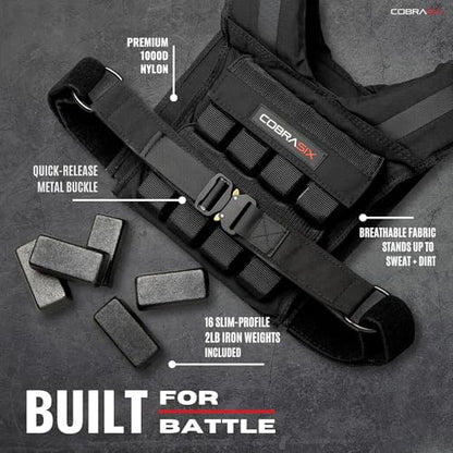 Weighted Vest for Men | Adjustable Weight Vest with Removable Iron Weights | Heavy Duty Workout Vests for Walking, Running, CrossFit, Strength Training, Rucking & Calisthenics | 35lbs & 44lbs