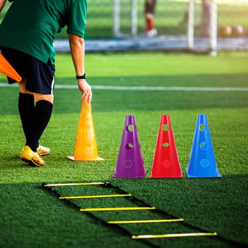 6pcs Plastic Agility Cones, 9 Inch Soccer Cones Training Agility Field Marker for Training, Football Basketball Drills, Traffic, Activity, Party