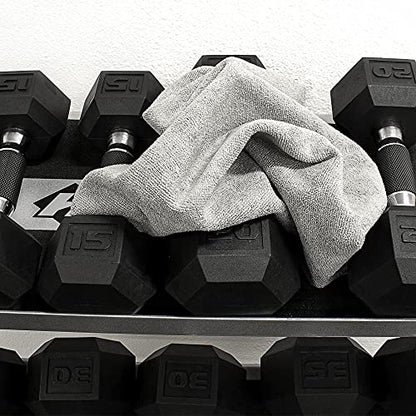 Microfiber Gym Towels, Super Absorbent & Quick Drying Sweat Towels for Fitness, Sports, Yoga, Workout, Sauna, Face & Equipment, Soft & Reusable,16x27 Inches, 6-Pack, Gray