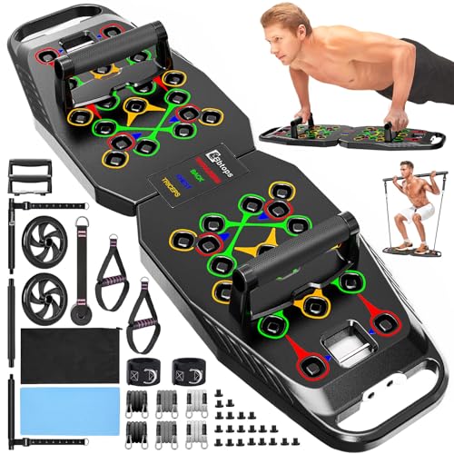Push Up Board, Pilates Bar & Fitness Accessories, 25 in 1 Foldable Push up Bar for Home Gym, Workout Exercise Professional Push Up Strength Training Equipment for Man and Women