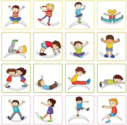 Wobble Board, Wooden Balance Board Kids for Toddlers & Adults, Curvy Rocker Board for Yoga and Exercise Indoor & Outdoor, Open Ended Learning Toy Gift