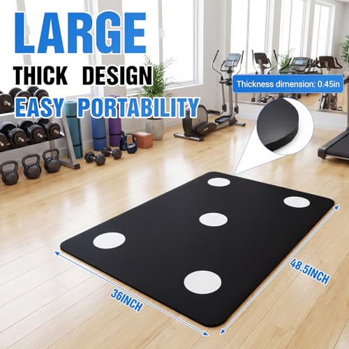 Dot Drill Mat for Reaction Speed Training Non-Slip 48.5 x 36 Inch Basketball Soccer Footwork Training Mat for Sports, Fitness, Improve Speed, Strength and Coordination