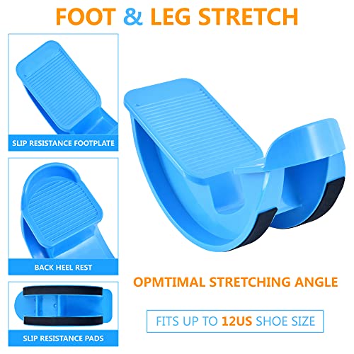 Foot & Calf Stretching Kit-Foot Rocker, Stretching Strap & Spiky Massage Ball-Effective Pain Relief for Plantar Fasciitis, Achilles Tendonitis, Tight Calves & Hamstrings-Instructions Included…