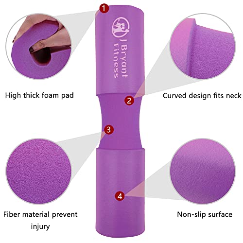 J Bryant Barbell Pad Set with 2 Ankle Straps for Cable Machines Hip Resistance Band Weight Lifting Straps Thick Cushion Hip-Thrusts Pad with Carry Bag for Squats Bench Press Workout - color: purple set