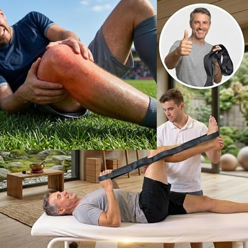 Stretching Strap with 12 Loops, Non-Elastic Physical Therapy with Carry Bag | Premium non elastic yoga straps for injury recovery, rehab flexibility training, hamstring stretch & physical therapy