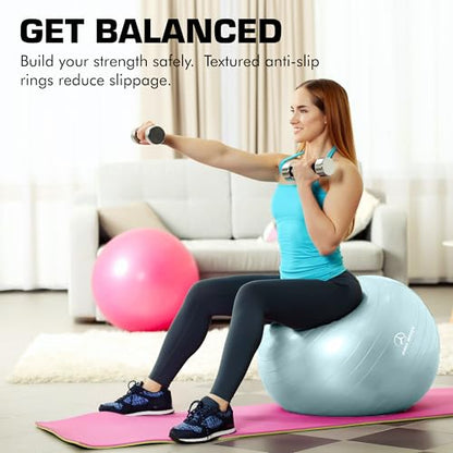 ProBody Pilates Yoga Ball - Vibrant Colors Exercise Ball - color: Mist, size: XL: 27-30" (75 cm)