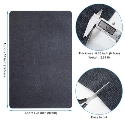 Office Chair Mat for Hardwood Floors - 55"x35" Anti-Slip Large Computer Gaming Chair Mat - for Office Home Gym Wood and Tile Floor, Easy Clean Floor Protection Office Rug - Dark Grey