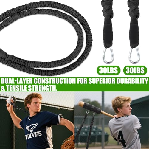 4PCS Baseball Exercise Bands with Interchangeable Grips, Baseball Resistance Trainer for Pitching & Throwing, Training Aid for Baseball Softball Pitchers to Build Arm Strength, Warm-Up
